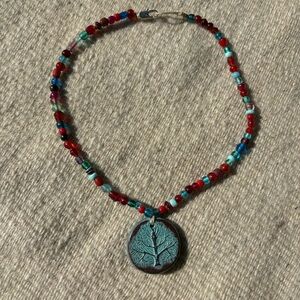 🌳 Handmade Choker with Tree Pendant 🌳